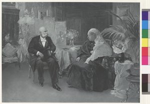 Královna Viktorie a císař František Josef v hotelu du Cimiez v Nice od Wilhelm Gause