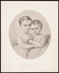 Vnučky Fanny a Cécile Hensel, cca 1860. od Wilhelm Hensel