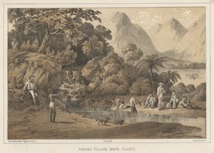 Kanaka Village Boninské ostrovy, 1855