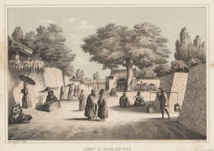 Ulice v Napha, Lew Chew, 1855 od Wilhelm Joseph Heine