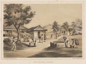 Chrám v Tumai, Lew Chew, 1855 od Wilhelm Joseph Heine