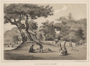 Vesnice poblíž Napha, Lew Chew, 1855 od Wilhelm Joseph Heine