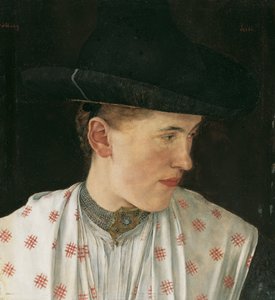 Hlava selské dívky od Wilhelm Maria Hubertus Leibl
