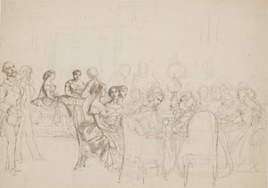 Večerní párty u princezny Charlotte Frederikke v Římě od Wilhelm Marstrand