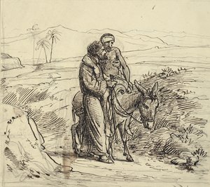 Milosrdný Samaritán doprovází raněné od Wilhelm Marstrand