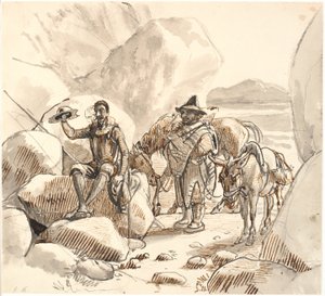 Don Quijote učí Sancha o pověsti a budoucnosti rytířů od Wilhelm Marstrand