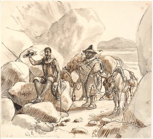 Don Quijote učí Sancha o pověsti a budoucnosti rytířů od Wilhelm Marstrand