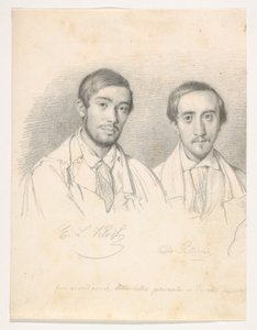 Dvojportrét umělců E. F. Klosse a G. Pellicii od Wilhelm Marstrand