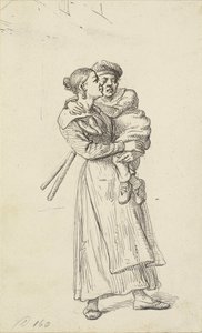Žena nese mrzáka od Wilhelm Marstrand