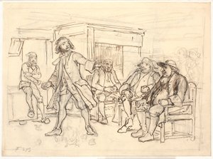 Erasmus Montanus debatuje s Perem Degnem od Wilhelm Marstrand
