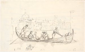Gondola se dvěma veslaři od Wilhelm Marstrand