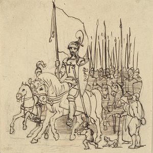 Holger Danske v čele svých jezdců od Wilhelm Marstrand
