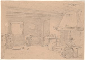 Italský selský interiér od Wilhelm Marstrand