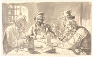 Karetní hra v hospodském sklepě od Wilhelm Marstrand