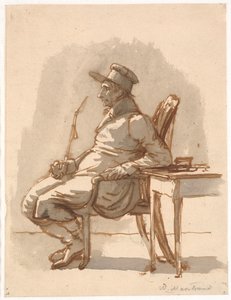 Muž s dýmkou a čepicí. Umělcův strýc od Wilhelm Marstrand