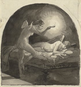 Psyché a spící Amor od Wilhelm Marstrand