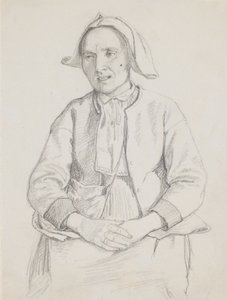 Sedící Švédka, koleno od Wilhelm Marstrand