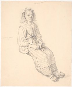 Sedící Švédka s úpletem od Wilhelm Marstrand