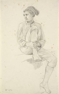 Sedící mladý rybář od Wilhelm Marstrand