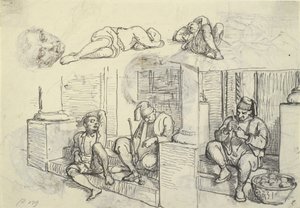 Studie Turka a lazzarona na schodišti od Wilhelm Marstrand