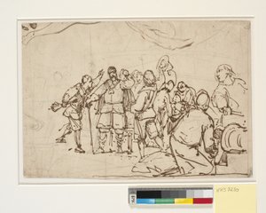 Návrh na obraz v Chr. kaple 4. v Roskilde "Kr. 4. na Trojici" od Wilhelm Marstrand