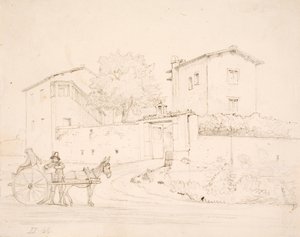 Oslí kočár před Porta del Popolo od Wilhelm Marstrand