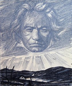 Pocta géniovi Beethovena, ilustrace z časopisu 