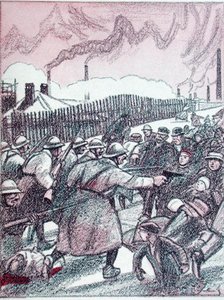 Represe francouzské armády během okupace Porúří, od „Simplicissimus“, leden 1924 (barevně lito)