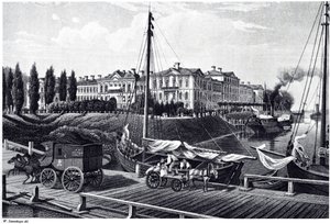 Pohled na zámek Mitau, c. 1850 od Wilhelm Siegfried Stavenhagen