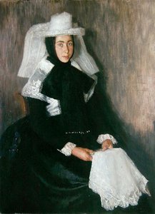 Dívka z Langgoens v náboženském oděvu (olej na plátně) od Wilhelm Thielmann