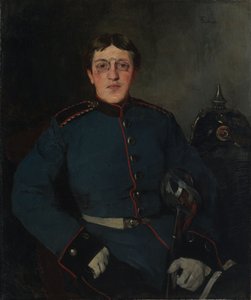 Portrét jednoročního dobrovolníka u dragounů Maxe Höpfnera od Wilhelm Trübner