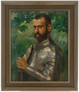 Poprsí muže v brnění od Wilhelm Trübner