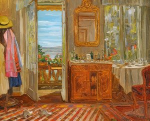 Interiér u Starnberger See. 1912 od Wilhelm Trübner