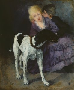 Milující pár se psem. 1873