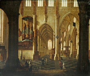Interiér kostela, cca 1660 (olej na plátně)