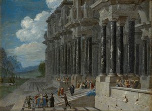 Esther Before Ahasver, c.1650-76 (olej na plátně)