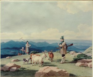 Lovec s dojnicí a dítětem na Hirschbergu od Wilhelm von Kobell