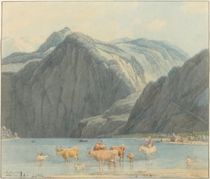 Königsee s Cliffs of St. Bartholomëe od Wilhelm von Kobell