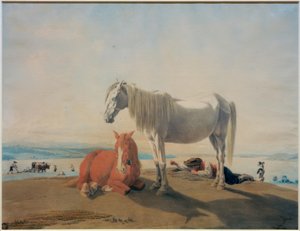 Pasení koní na jezeře Starnberg od Wilhelm von Kobell