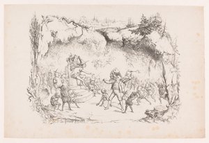 Gabriel Grub v propasti potrestán gnómy Art Album W. P. van Geldorpa (název série) od Wilhelmus Petrus van Geldorp