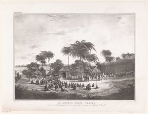 Aankomst van Prins Diepo Black in MagelangLe Prince Diepo Black (název na objektu)Atlas Memoirs of the War on the Island of Java 1825 to 1830 (název série) od Wilhelmus van Groenewoud