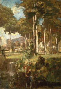 Berkenbos (olej na panelu) od Willem Adriaan van Konijnenburg