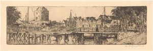 Enkhuizen od Willem Adrianus Grondhout (signed by artist)