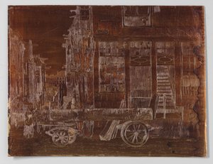 Stará městská část Amsterdamu s autem v popředí od Willem Adrianus Grondhout (signed by artist)