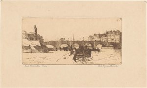 Pont de la Tournelle v Paříži od Willem Adrianus Grondhout (signed by artist)