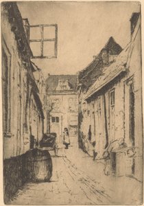 Ulice ve Voorburgu (původní název na objektu) od Willem Adrianus Grondhout (signed by artist)