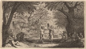 Bacchanal s tanečním párem v centru od Willem Basse