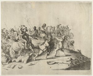 Bitva mezi jezdci a pěšáky od Willem Basse