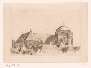 Pohled na Velký kostel ve Veere Loď na věži, Veere (původní název) od Willem Bastiaan Tholen