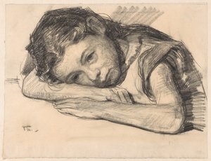 Liesbeth nebo Dora Arntzenius jako dítě, opírající se o jednu paži od Willem Bastiaan Tholen